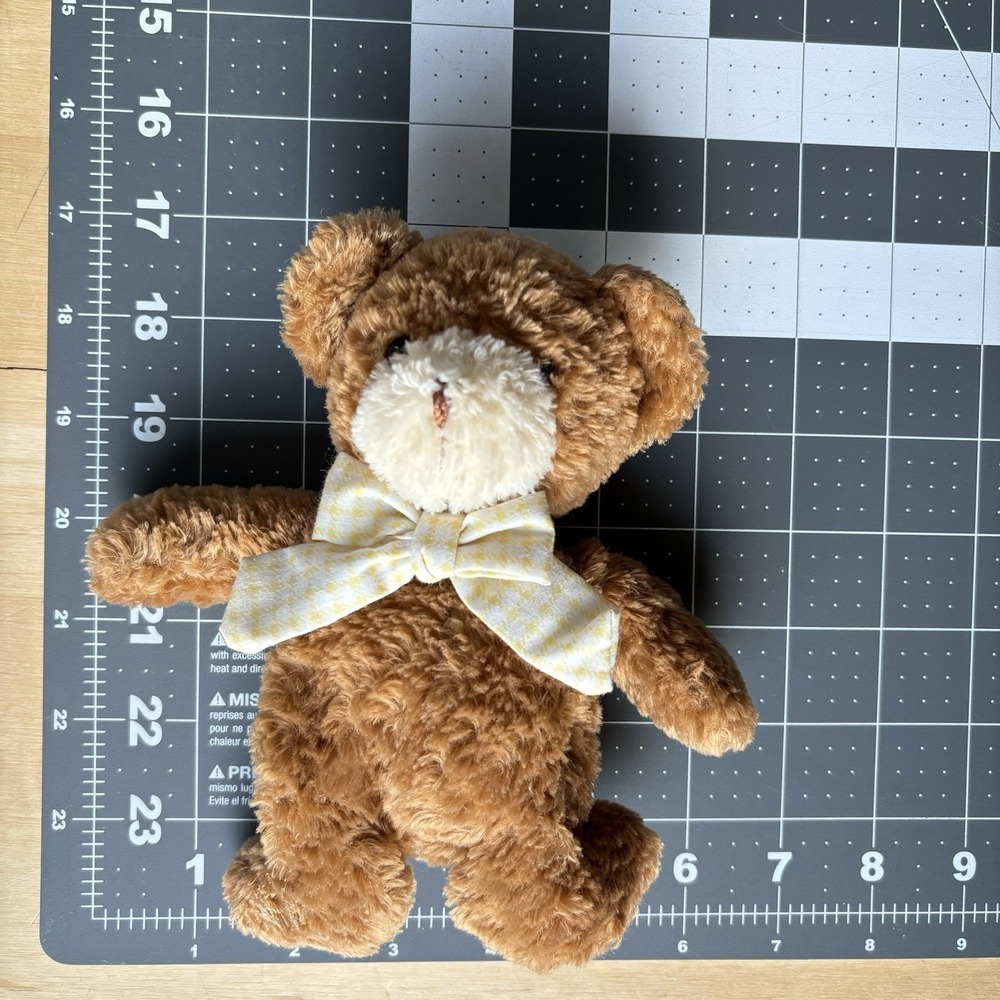 Carter's Just One Year 7" Small Plush Bear Brown Prestige 34091 Beanbag Rattle - Picture 7 of 7